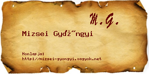 Mizsei Gyöngyi névjegykártya